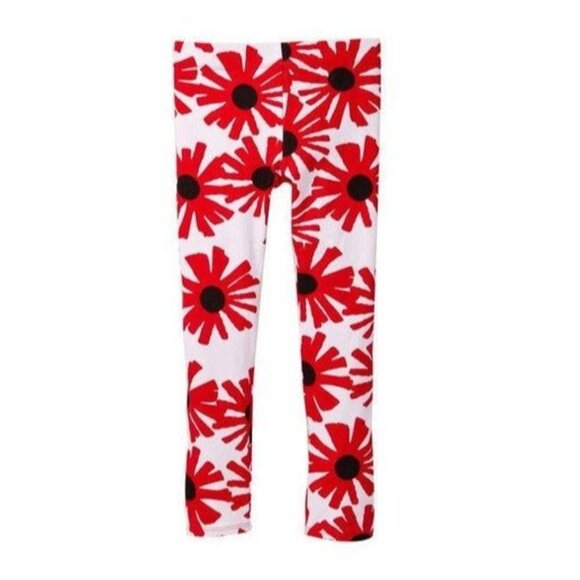 Red & White Daisy Print Leggings 2T - Picture 1 of 1